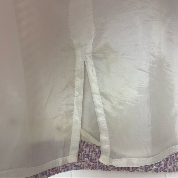 Vintage Pink Blue & White Spring Tweed A-line Pencil Skirt Women’s Size Large - Picture 12 of 14